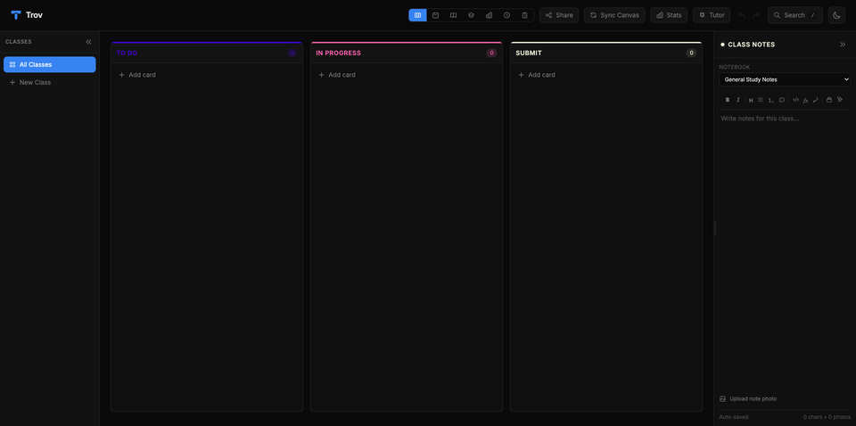 Trov intelligent study app screenshot
