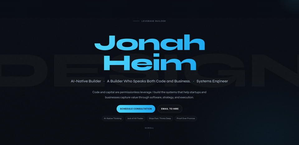 Jonah Heim portfolio website screenshot